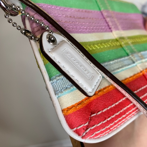 Coach Colorful Striped Wristlet - Picture 3 of 6
